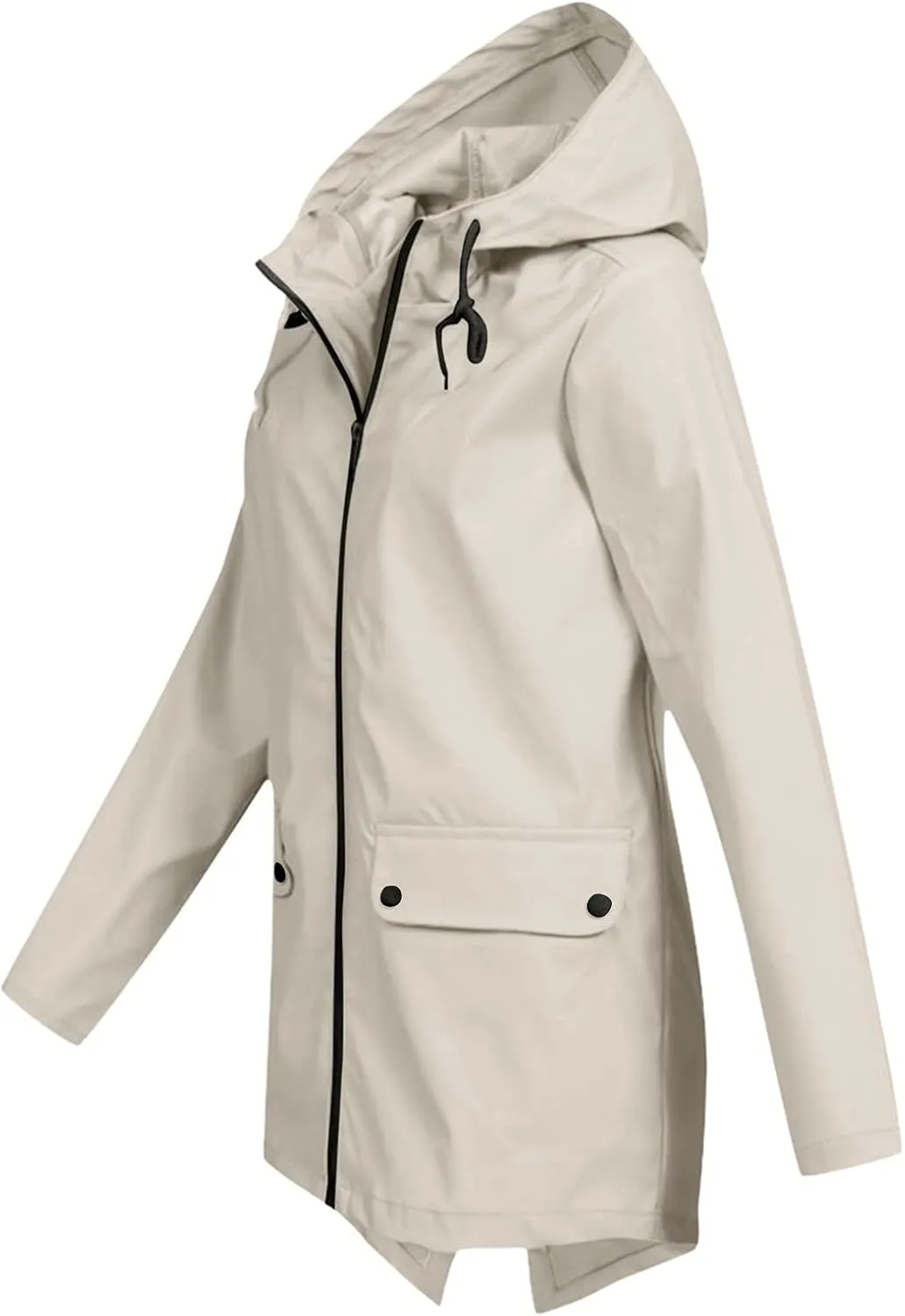 Womens Light Weight Rain Coats Zip Up Casual Packable Lightweight with Hood Travel Jacket with Pockets