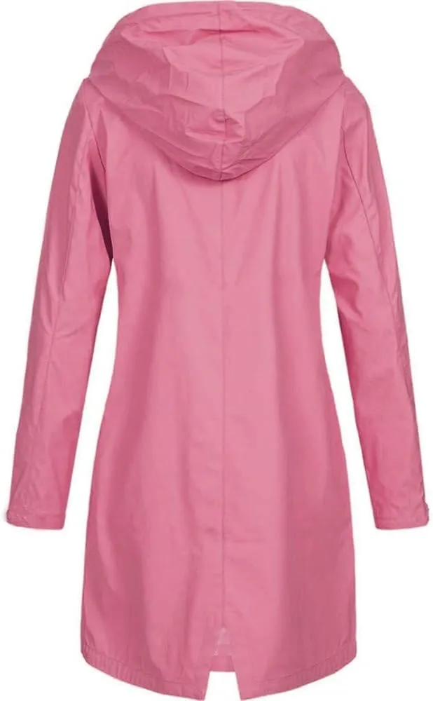Womens Light Weight Rain Coats Zip Up Casual Packable Lightweight with Hood Travel Jacket with Pockets