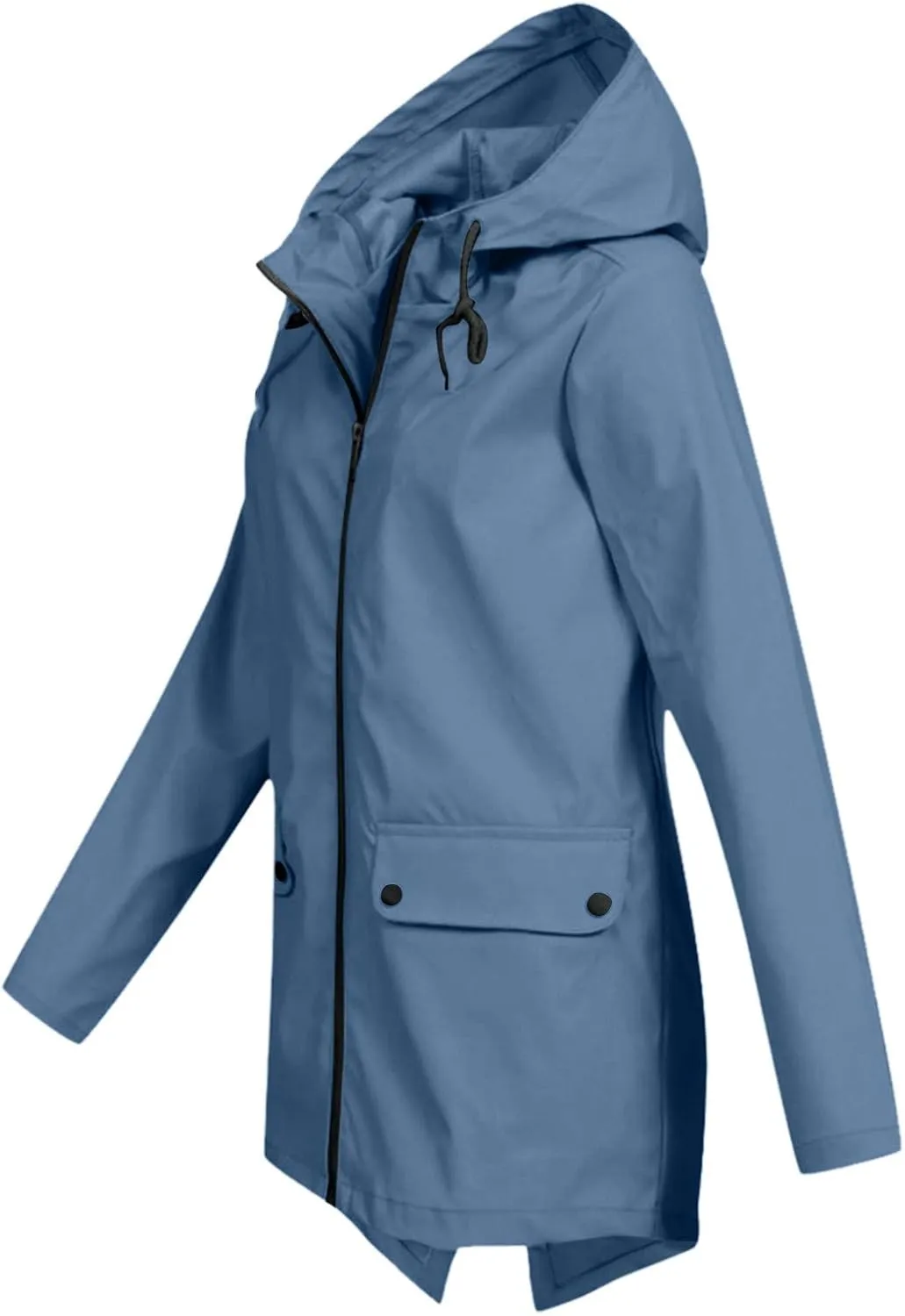 Womens Light Weight Rain Coats Zip Up Casual Packable Lightweight with Hood Travel Jacket with Pockets