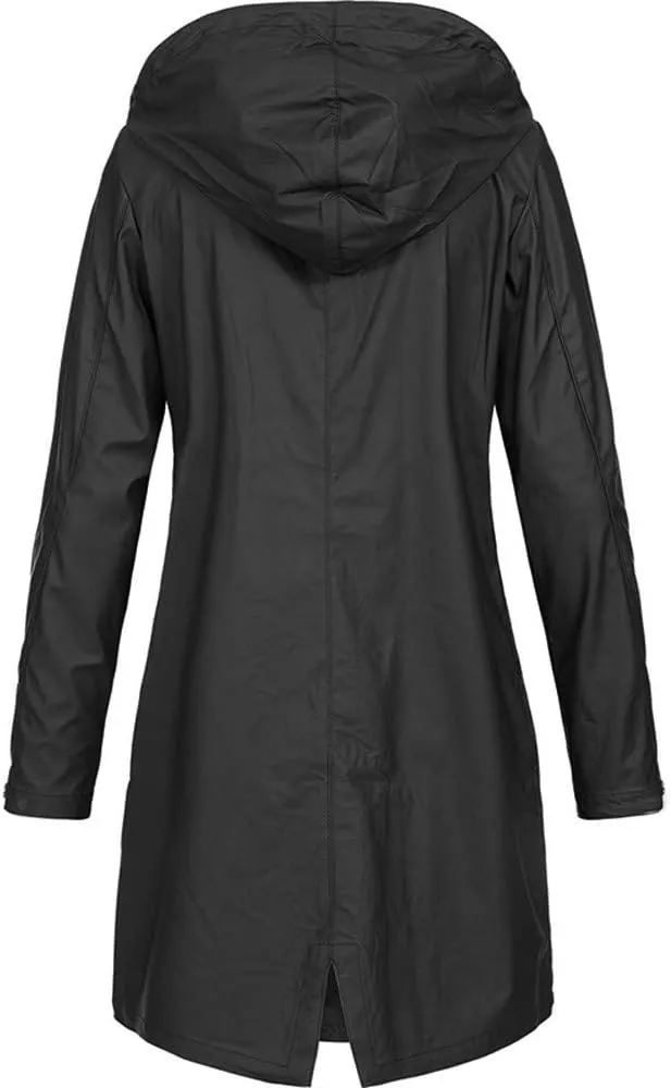 Womens Light Weight Rain Coats Zip Up Casual Packable Lightweight with Hood Travel Jacket with Pockets