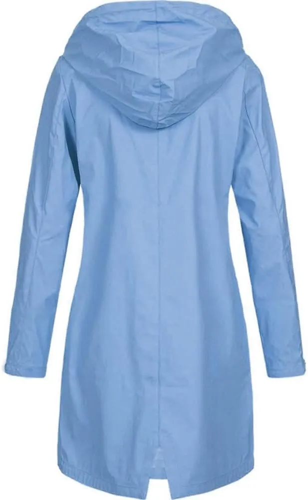 Womens Light Weight Rain Coats Zip Up Casual Packable Lightweight with Hood Travel Jacket with Pockets