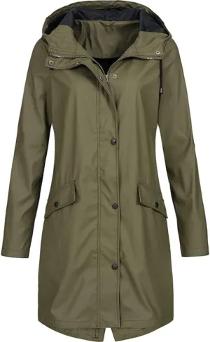 Womens Light Weight Rain Coats Zip Up Casual Packable Lightweight with Hood Travel Jacket with Pockets