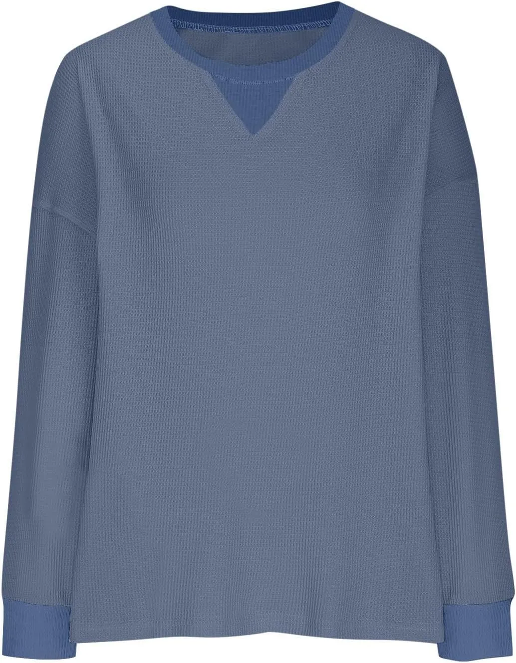 Womens Oversized Sweatshirts 2024 Casual Crewneck Long Sleeve Shirts Waffle Knit Pullover Tops Loose Blouse