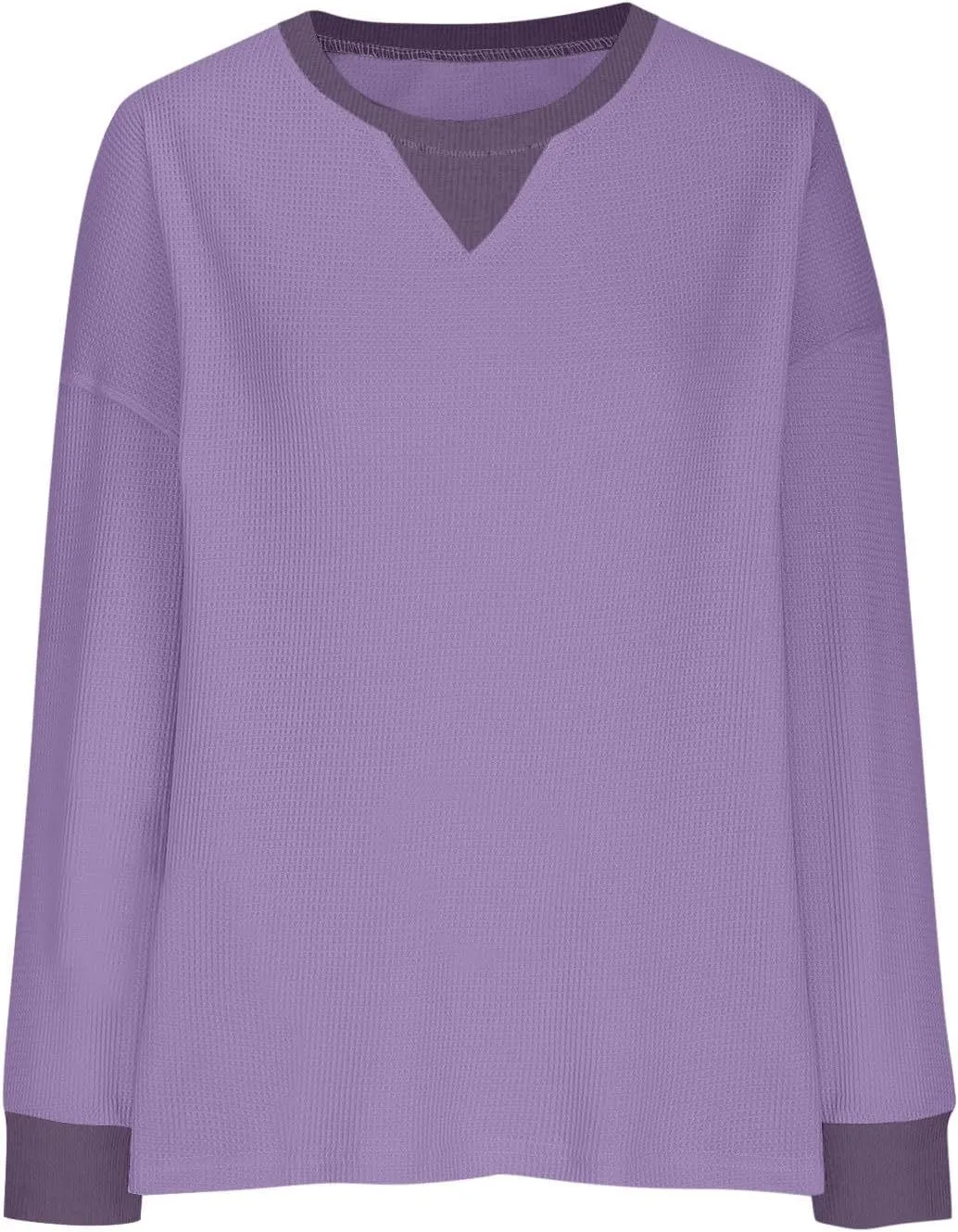 Womens Oversized Sweatshirts 2024 Casual Crewneck Long Sleeve Shirts Waffle Knit Pullover Tops Loose Blouse