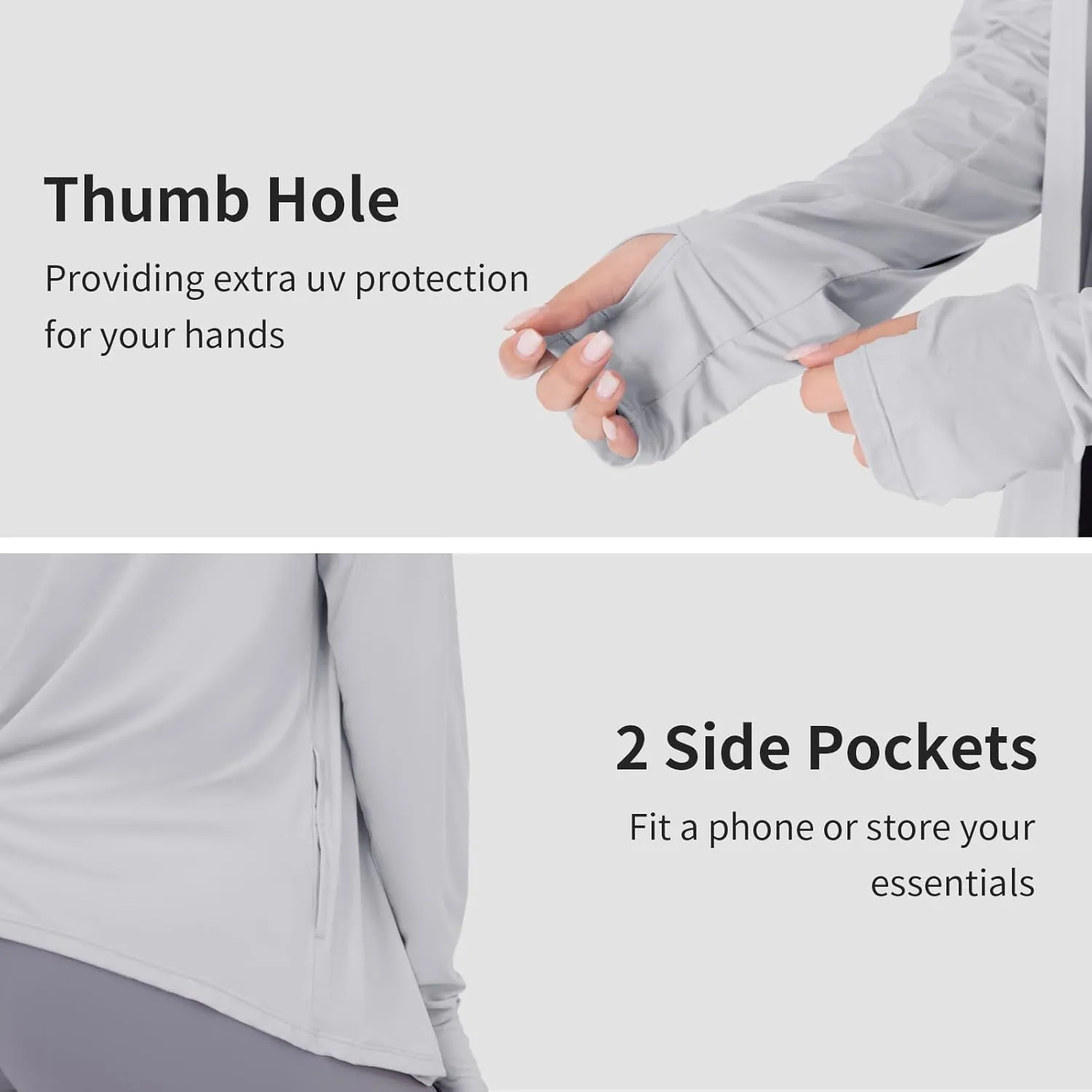 Womens Thin Summer Cardigan Long Sleeve Open Front Upf50 Uv SPF Sun Protection Lightweight Cover Up Thumb Holes with Pockets