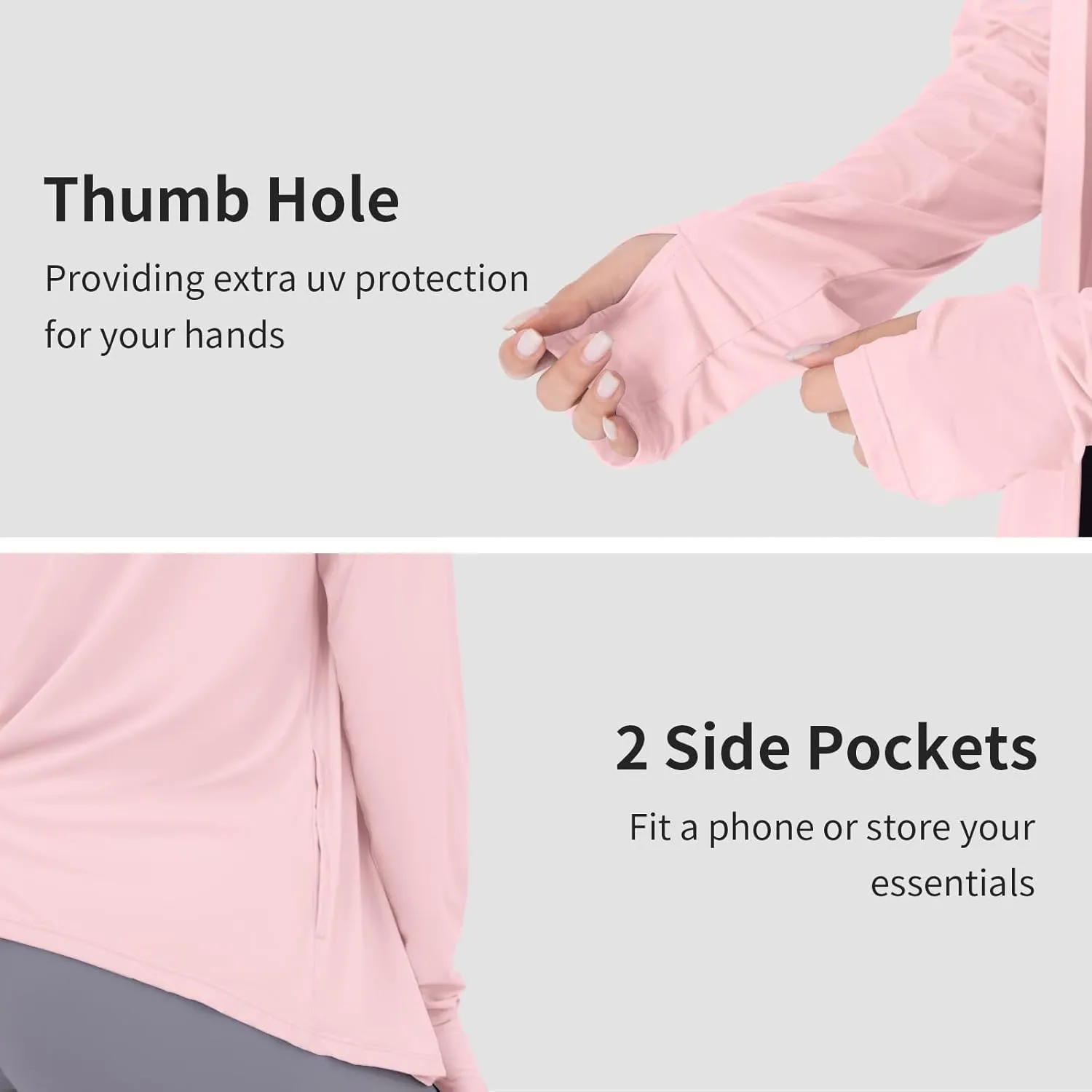 Womens Thin Summer Cardigan Long Sleeve Open Front Upf50 Uv SPF Sun Protection Lightweight Cover Up Thumb Holes with Pockets