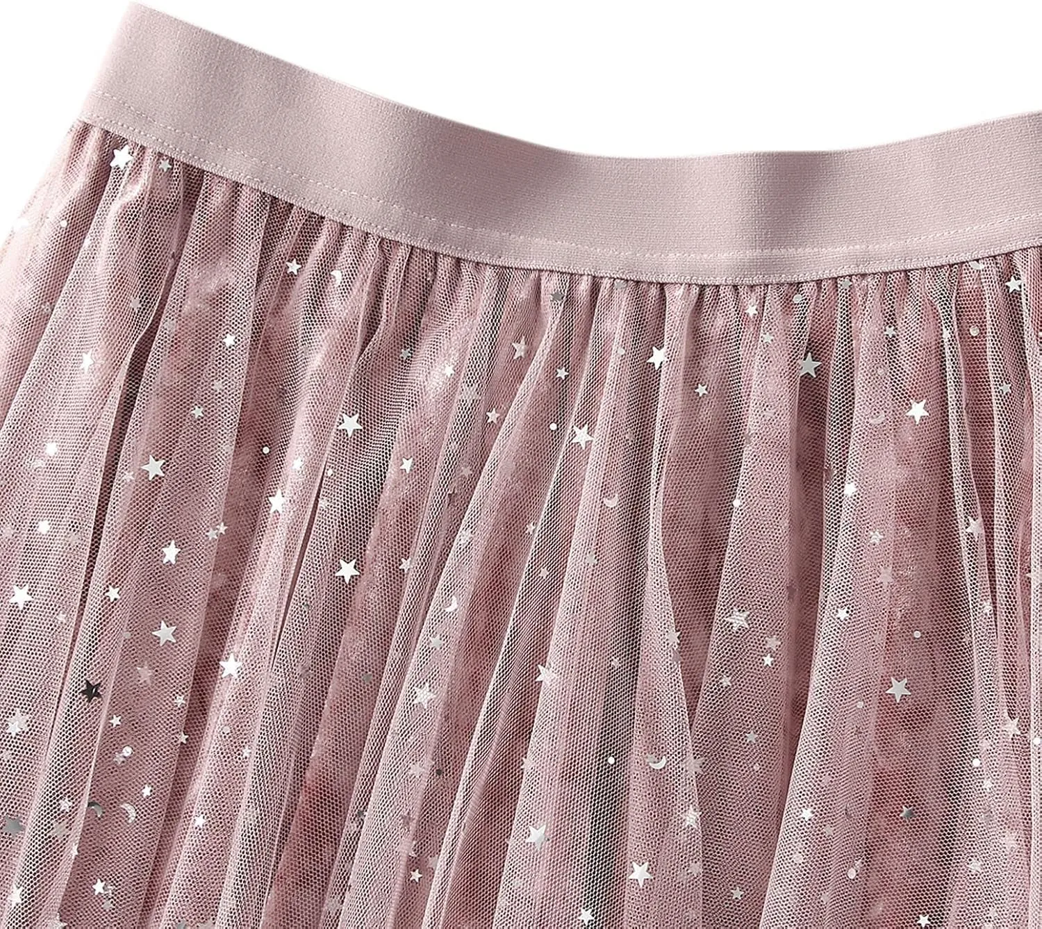 Women's Tutu Tulle Skirt Pleated Skirt Midi Velvet Holiday Elastic Waist Mesh Fall Elastic Tulle Skirt