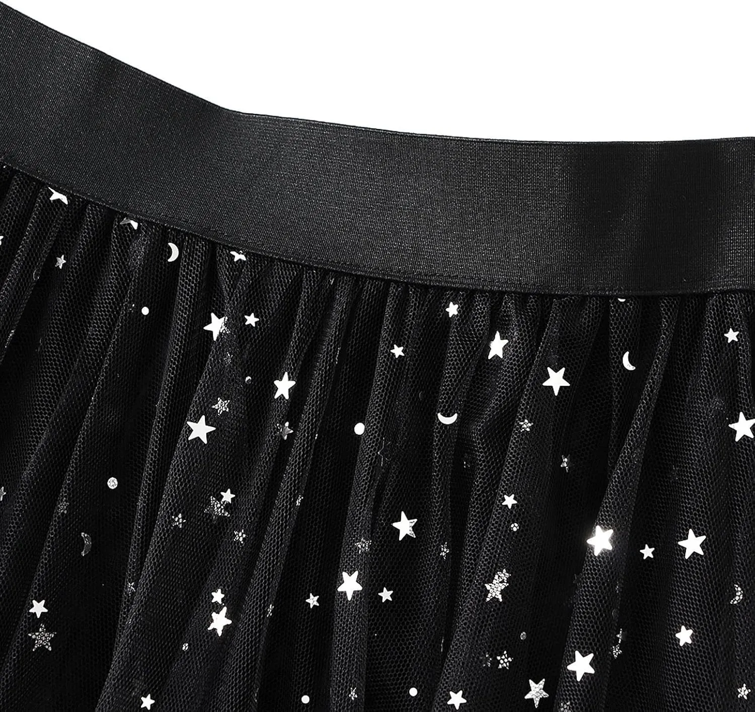 Women's Tutu Tulle Skirt Pleated Skirt Midi Velvet Holiday Elastic Waist Mesh Fall Elastic Tulle Skirt