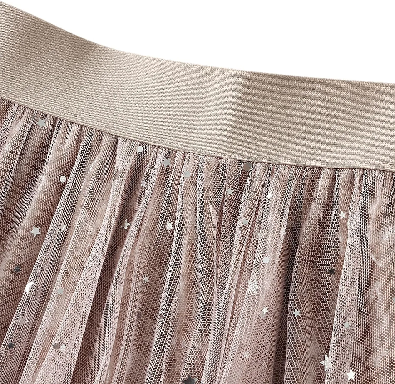 Women's Tutu Tulle Skirt Pleated Skirt Midi Velvet Holiday Elastic Waist Mesh Fall Elastic Tulle Skirt
