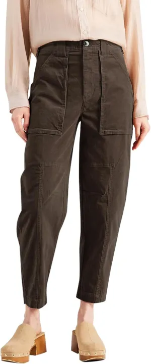 Women's Vintage Corduroy Pants High Waist Wide Leg Baggy Barrel Jeans Patch Pocketed Pants Trouser